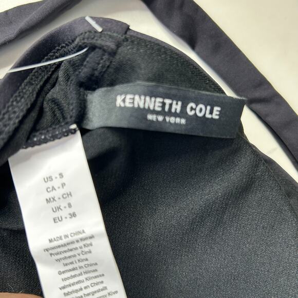 Kenneth Cole New York Halter Keyhole One-Piece Swimsuit Black Women's Small - Picture 2 of 7